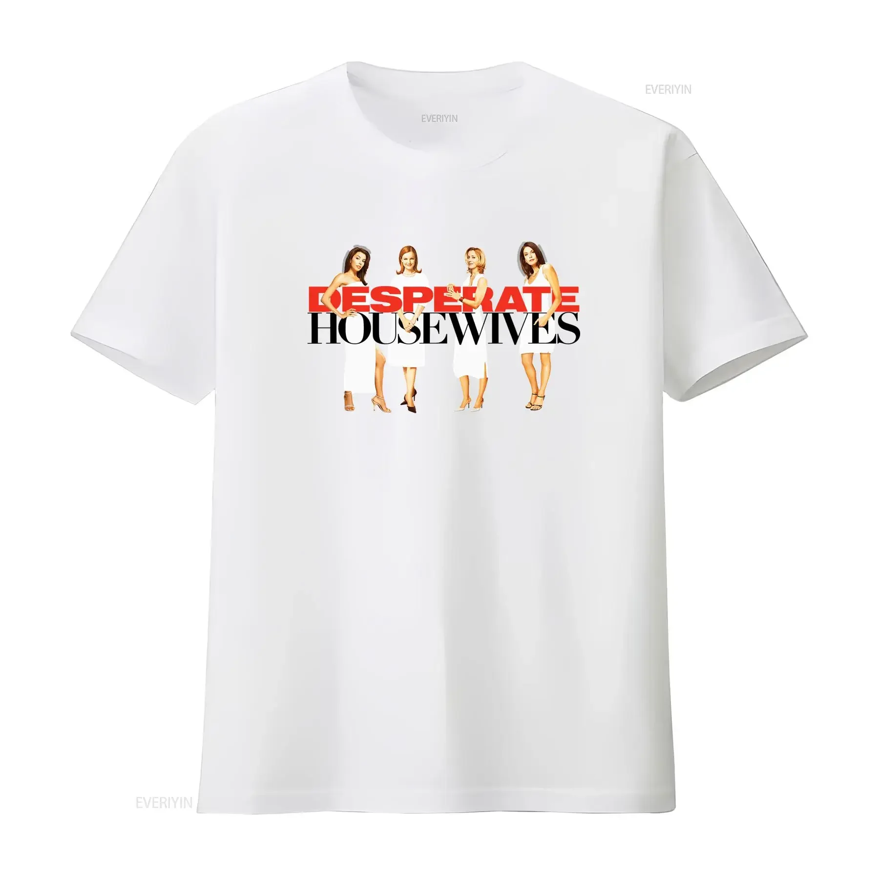 T shirt con logo Desperate Housewives Emblema iconico della serie TV top casual a girocollo lavabile in lavatrice perfetto