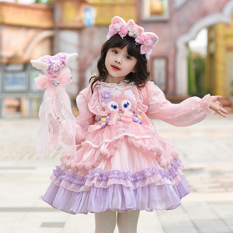 Girls Winter Linabell Princess Dress Velvet Lining Lina Belle Lolita Dress Long Sleeved Skirt Birthday Party Dress Kids Gift