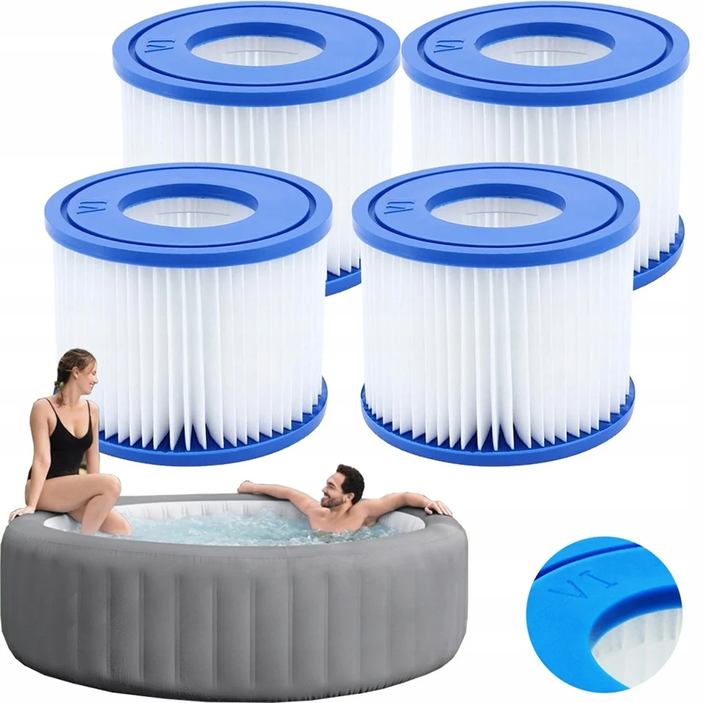 Image of 4er-Set Filterkartuschen für Lay-Z Lazy Spa Pools – Passend für Miami Vegas Monaco VI Typ Outdoor-Garten-Whirlpools Spa Langlebiges Reinigungsset