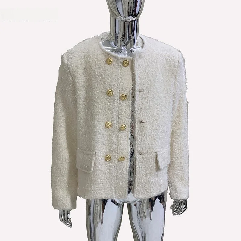 

Nerazzurri Sli Retro Double-Breasted Furry oulder-Padded Lightweight Luxury Men's Suit Jaet Faionable Quilted Pad S...