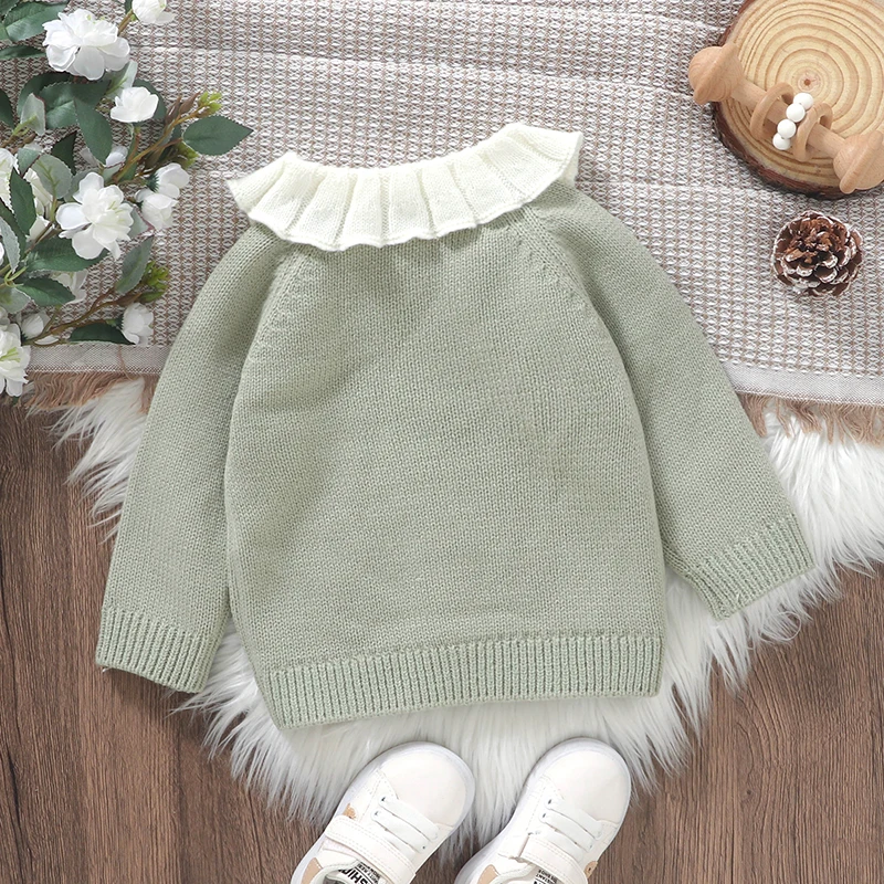 Baby Handmade Embroidered Sweaters Cardigans for Newborn Infant Girls Knitted Long Sleeves Jackets Tops Winter Children Costumes