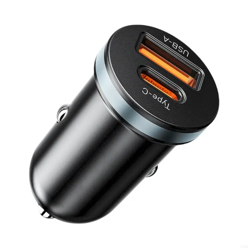 

Mini Car Adapter 30 Вт с помощью USB A и Type C подходит для быстрого зарядного смартфона Suvs Trup 72xb