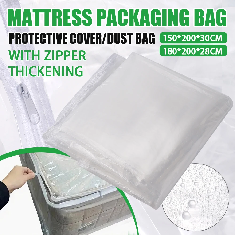 

Mattress Plastic Packaging Bag Dustproof Moisture proof Cover Moving House Protective Case Mattress Storage Cover Zippered