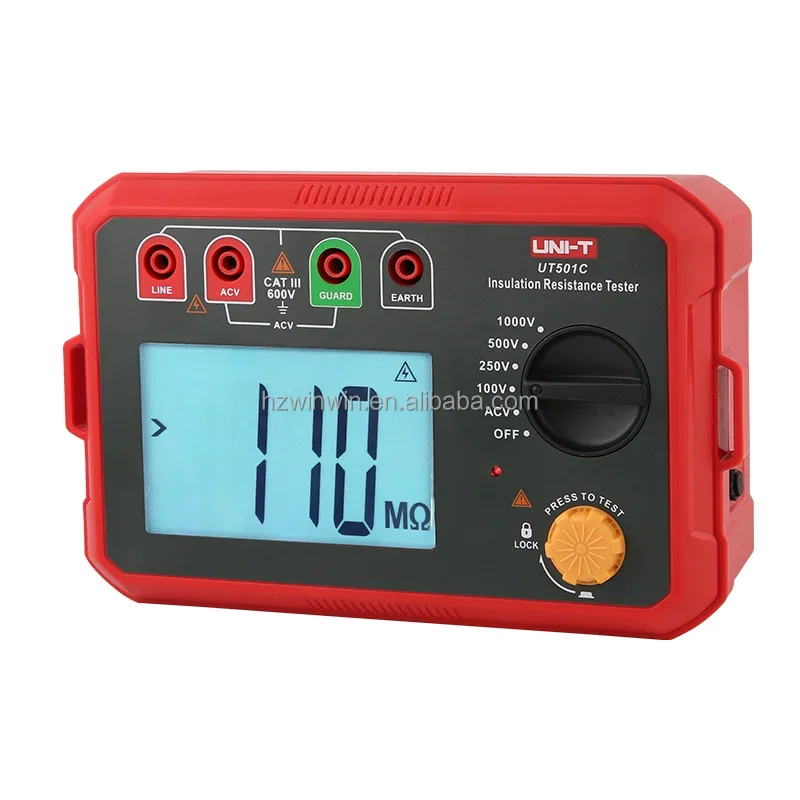 UNI-T UT501C Insulation Resistance Tester/1000V, 5.0Gohm digital megohmmeter/transformer motor cable switch insulation test