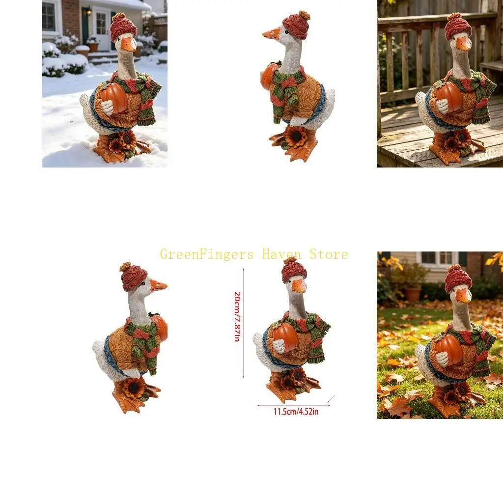 F68D Duck Garden Statues Outdoor Decors Resin Ducks Figurines Funny Animal Sculpture