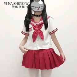 XS-XL Japanese Anime School Uniform Style Jk Uniform Long Sleeved Top Pleated Skirt Student Uniform Women's Cosplay Sailor Suit