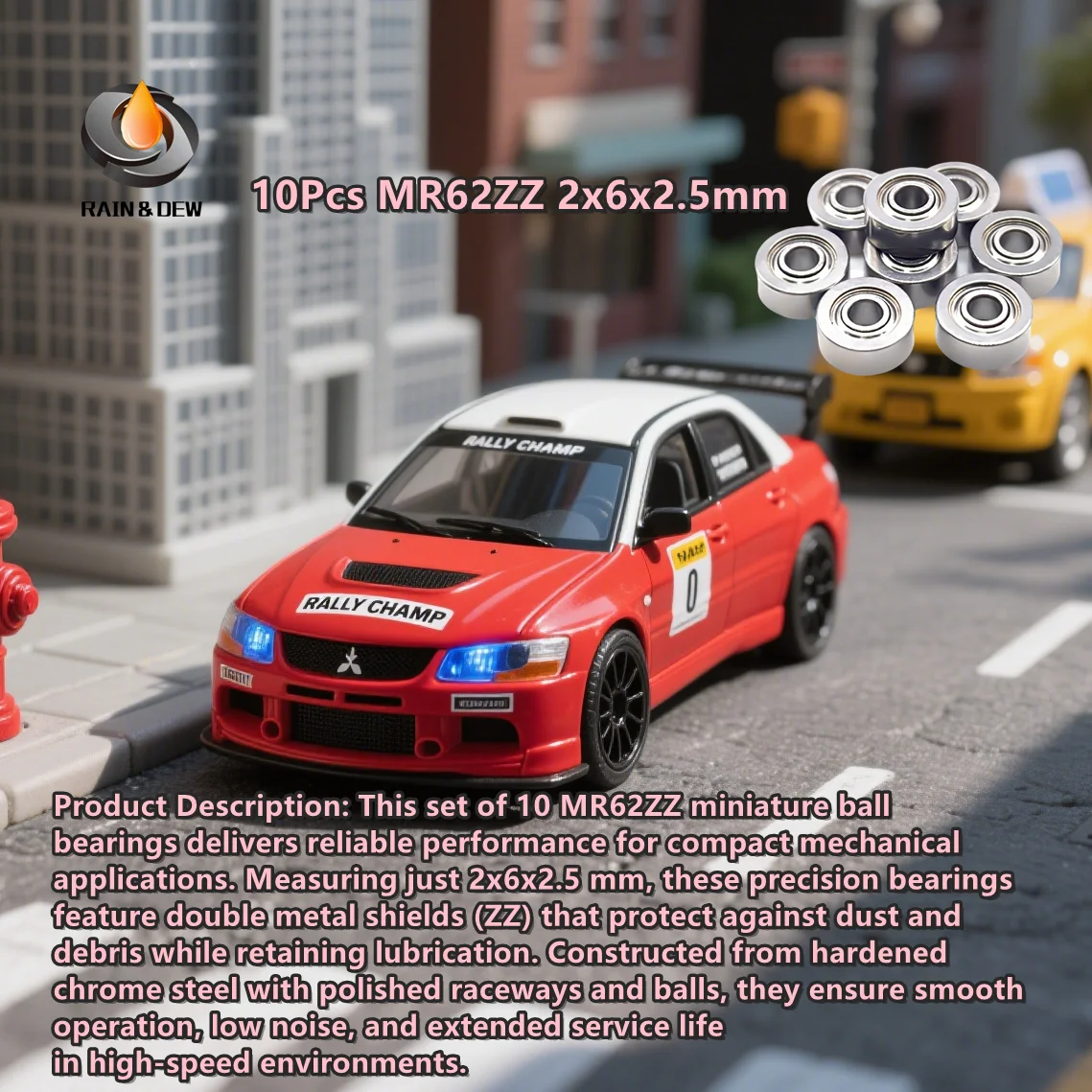 

10 шт. высокоточные ABEC-7 класс MR62ZZ (2x6x2,5 мм) металлические экранированные прецизионные шарикоподшипники мини-подшипники