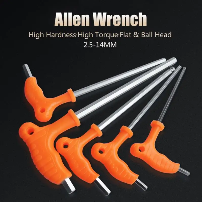 Allen Wrench Set T-Handle Hex Key Kit Hexagon Screwdriver For Car Bike Motorycle Repair Hand Tools 2/2.5/3/4/5/6/8/10mm