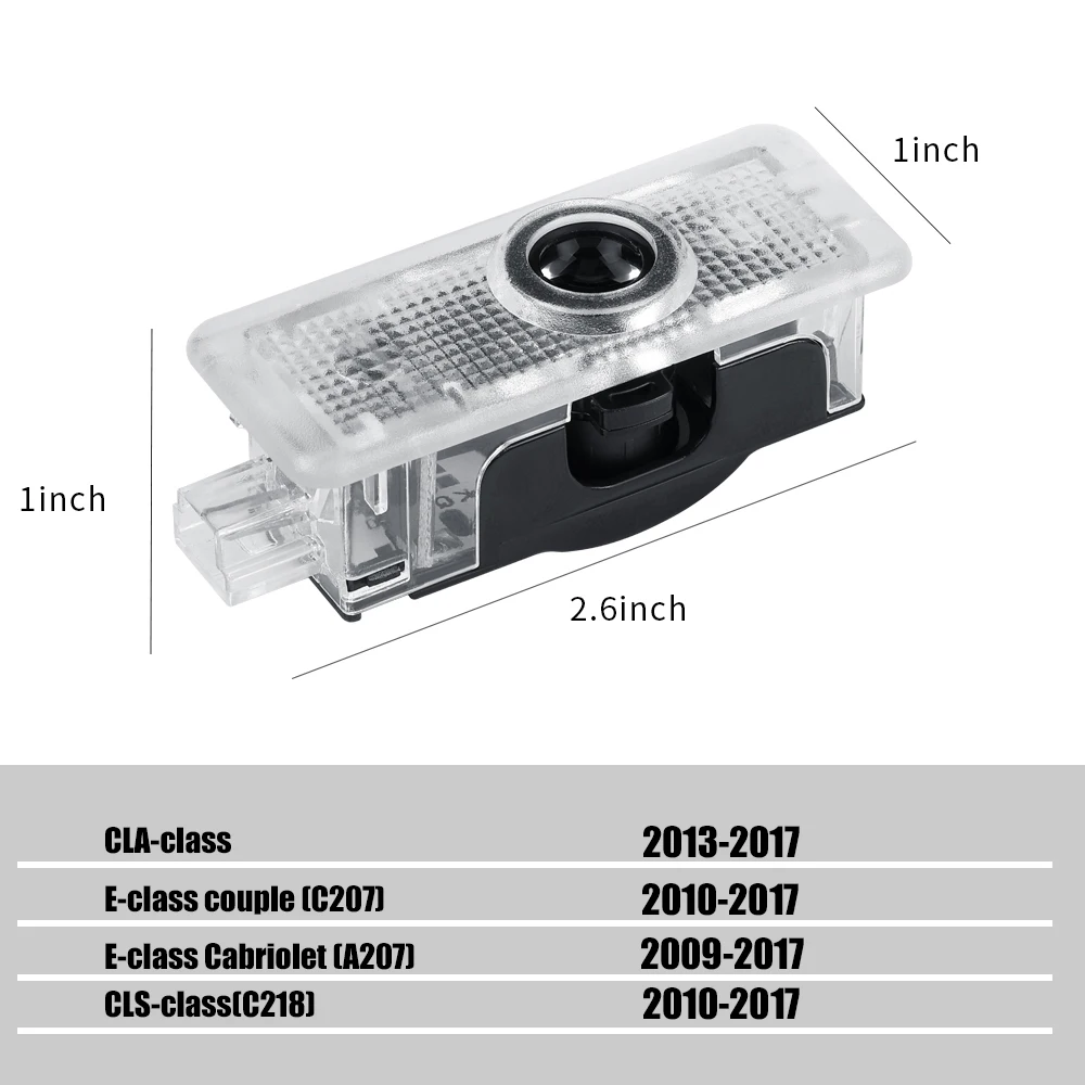 Luz de bienvenida para puerta de coche, proyector con logotipo, 2 piezas, accesorios para Mercedes Benz clase CLA AMG W205 W212 AMG GT 50