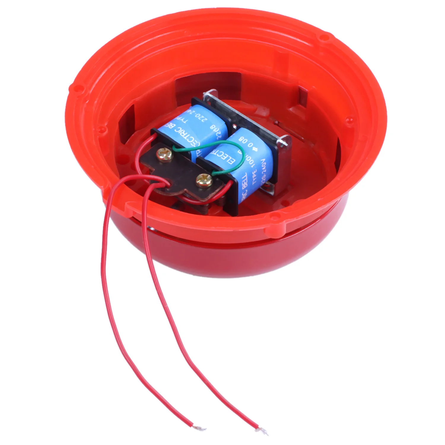 AC 220V 100mm 4 inch Dia Schools Fire Alarm Round Shape Electric Bell Red