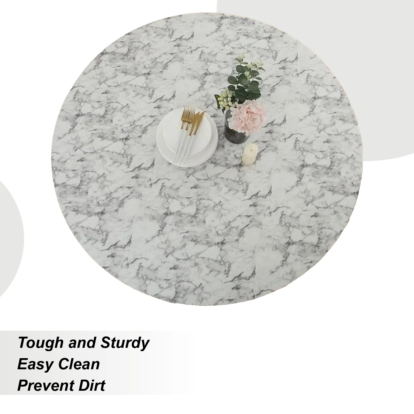 

Круглая скатерть с эластичной скатертью для пикника, устойчивая к пятнам, протирка, маслостойкая защита для пикника, гостиной