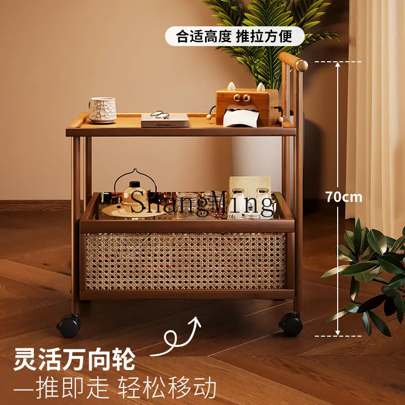 FG medieval trolley living room rack floor removable wheeled snack storage rack
