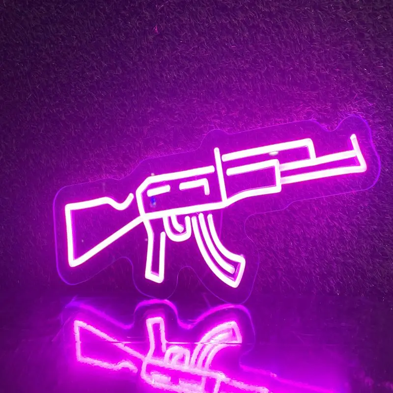 

Светодиодный Neon AK47, дизайнерский знак светильник 5v, Настенный декор для гостиной, спальни, украшение для детской бары, декор на день рождения и подарки