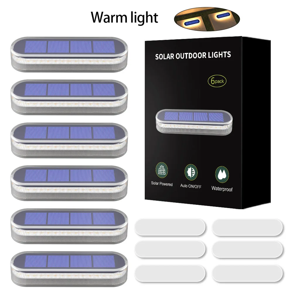 Kwaliteit Solar Step Lights Waterdicht IP68 Warm Wit LED-padverlichting Lichtbalk op zonne-energie voor trappen Oprit Loopbrug Dock
