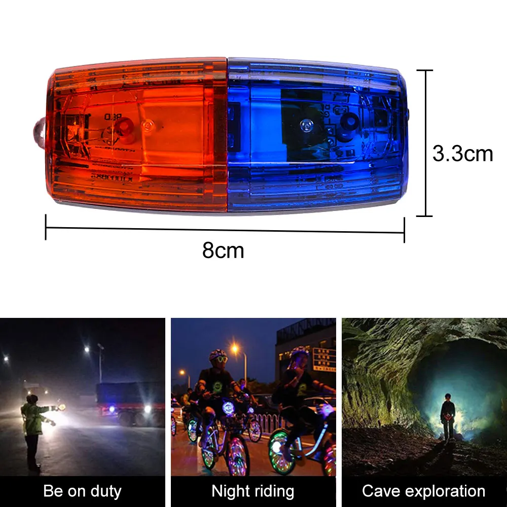 Rood & Blauw Led Stroboscoop Waarschuwingslampje Usb Nood Politie Licht Veiligheid Patrouille Alarm Knipperend Signaal Schouderclip Werklamp