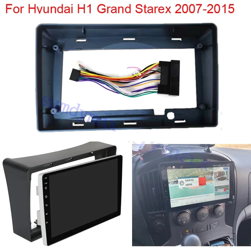 

9" universal Car radio Fascia Frame Fitting Adaptor Android Audio Dash Trim Kit For Hyundai H1 Starex 2007 2011-2015 car panel