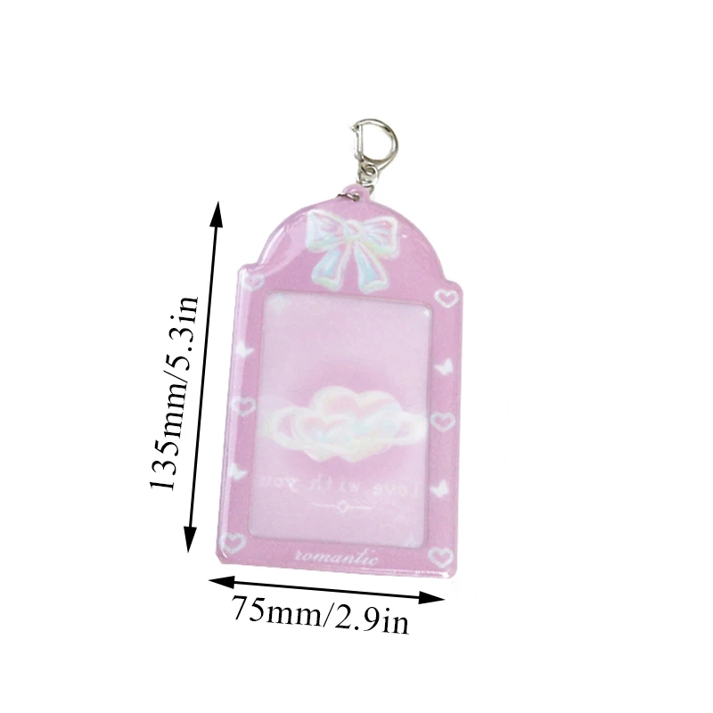 INS Bowknot Photocard Holder Ins Idol Cards Protector Harajuku Photo Sleeve Sweet PVC Bus Card ID Holder Idol Photocard Pendant