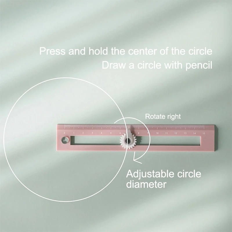 2-in-1 Multifunctional Compass Drawing Ruler Straightedge Compass Ruler Geometric Measuring Tools For Office School Home