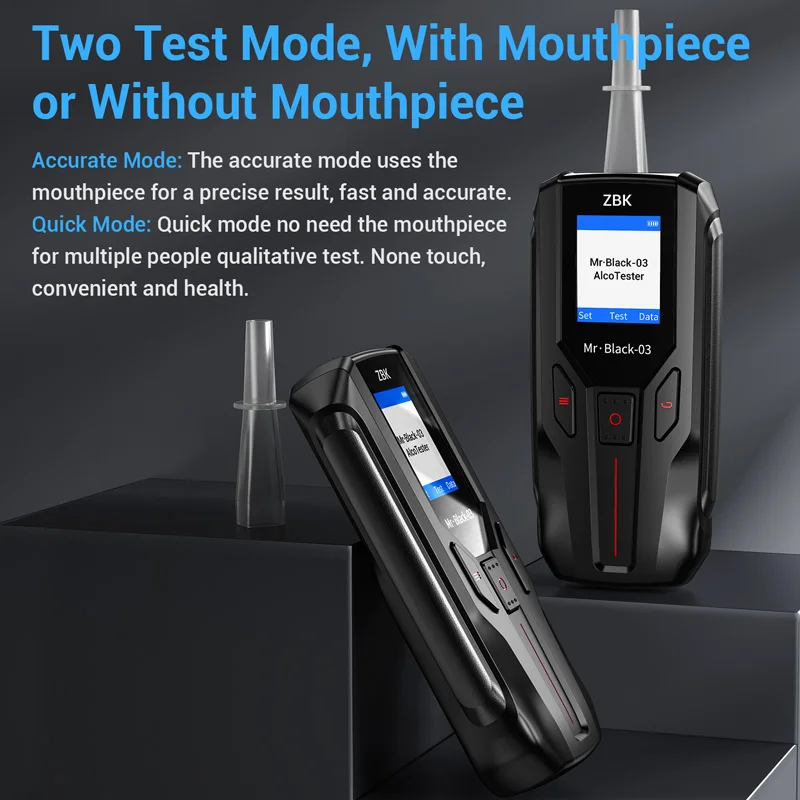 LCD Display Mouthpieces Alcohol Tester Breathalyzer Detector Sensor Rohs Color Material Origin Type Certificat BLACK CAT 3 OEM