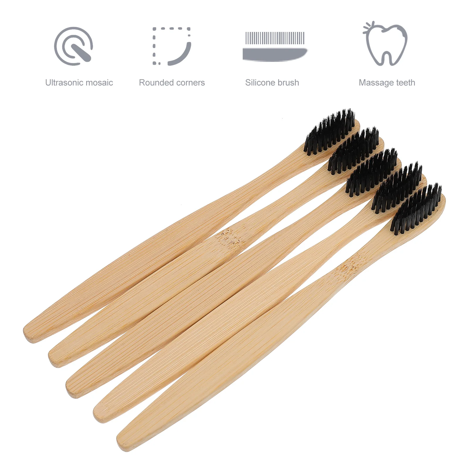 10 Pcs Wooden Bamboo Handle Toothbrush Toothbrushes for Kids Household Handheld Adults Cleaning Care Slim Home