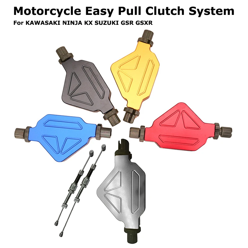 Motorcycle CNC Aluminum Stunt Clutch Lever Easy Pull Cable System For Universal Off-road Dirt Pit Bike Moto Modification Parts