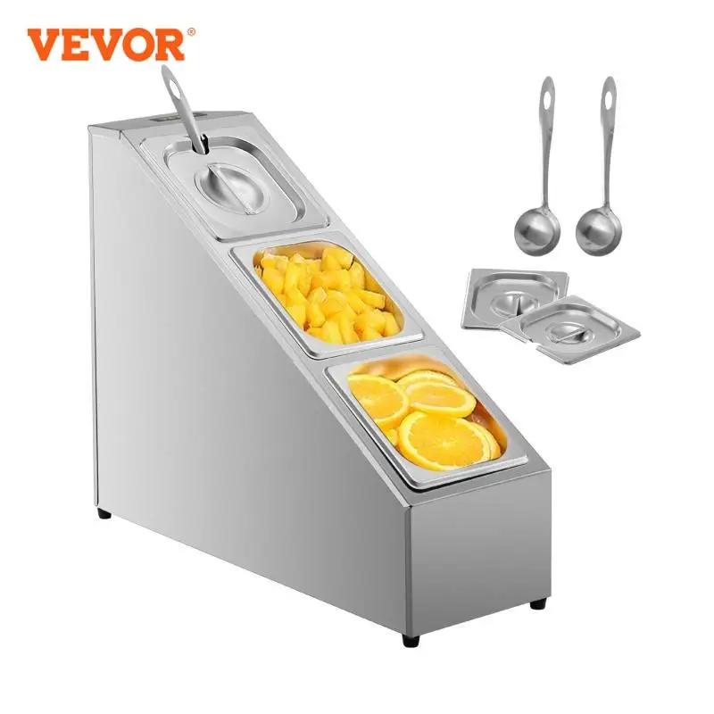 Vevor inclinado spice rack prateleira tempero organizador titular 3/4 grades de aço inoxidável ingredientes recipientes de armazenamento com concha