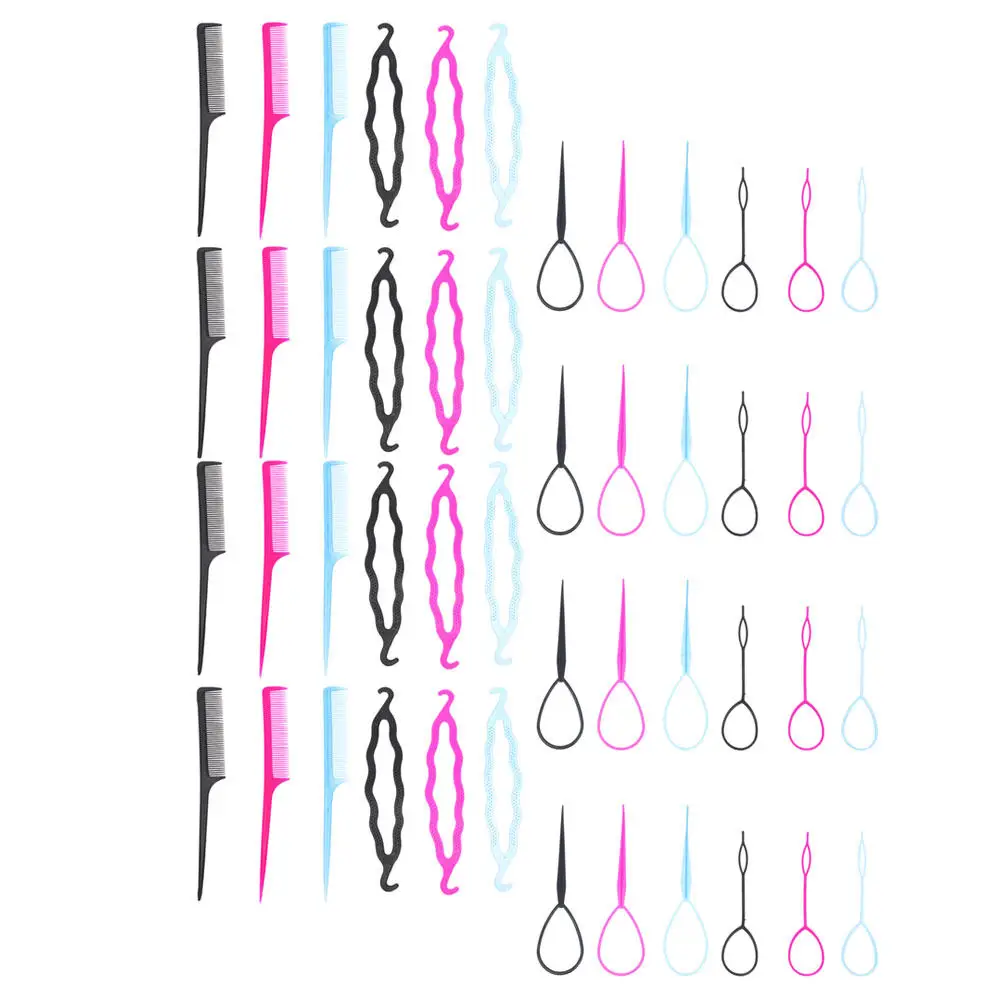 

Набор из 12 инструментов для плетения кос и создания причесок: высококачественные пластиковые приспособления для создания пучков для женщин и девушек, для быстрой укладки и создания причесок своими руками, для вечеринок