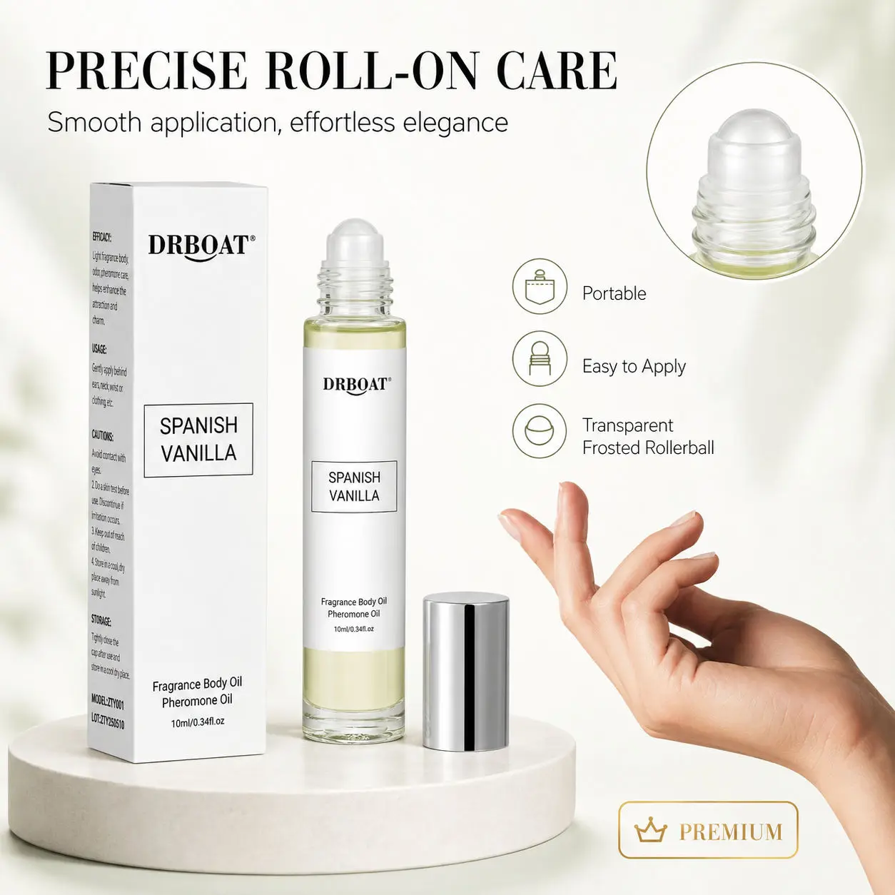 White Oud Pheromone Body Oil 10ml, Alcohol‑Free Citrus Soft Wood Warm Musk Long‑Lasting Perfume Oil for Men Dating Daily Wear view 2