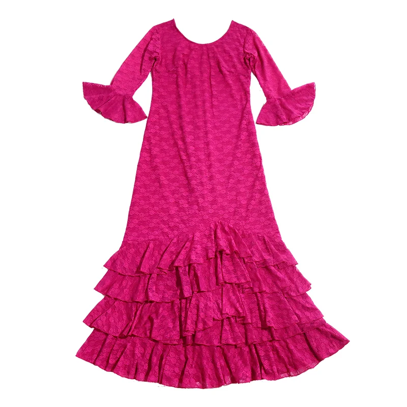 Robe de dentelle con cuello en V más vendido de Flamengo Original de práctica españolaGG02