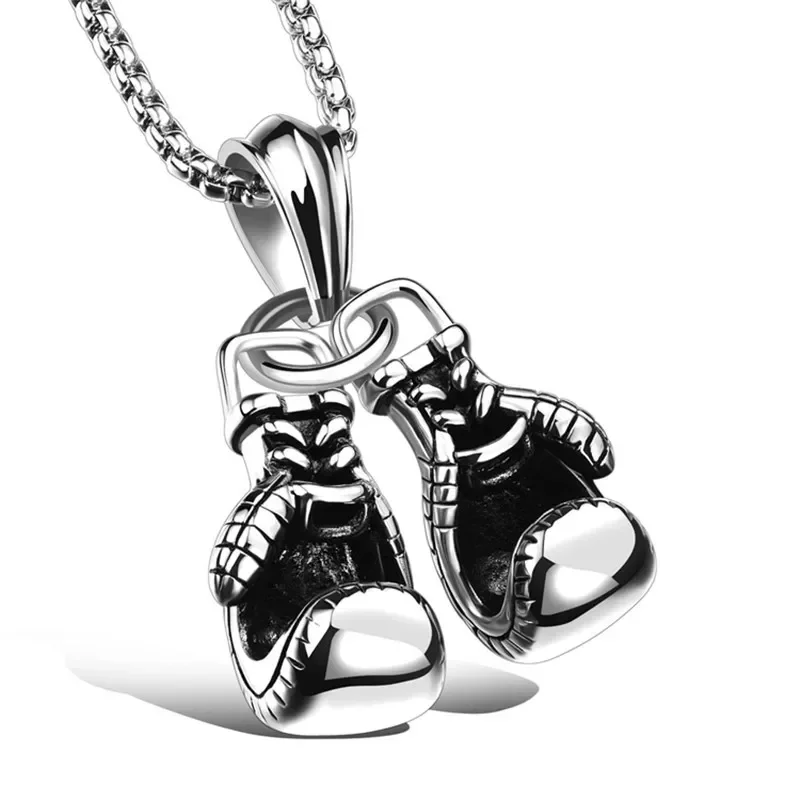 Mini Boxing Glove Necklace Gold Color Chain Pair Boxing Glove Pendant Necklaces For Men Boys Charm Fashion Sport Fitness Jewelry