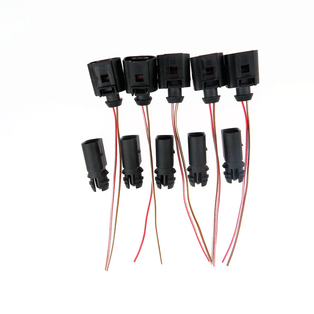 

5 Set Air Temperature Sensor Plug Wiring 2 Pin Kit for VW Golf Passat Polo Audi A3 A4 A5 A6 Q5 S4 TT R8 6RD 820 535 1J0973702
