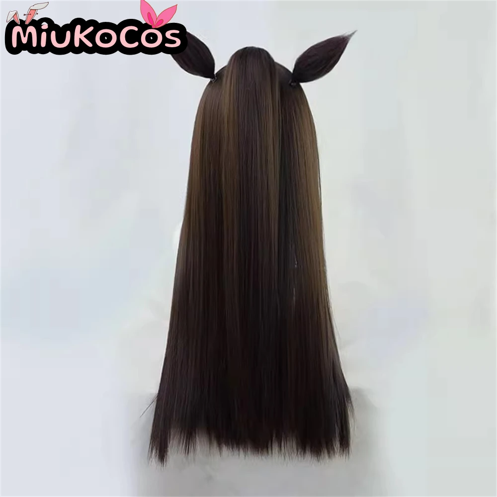 IN STOCK エルコンドルパサー El Condor Pasa Cosplay Wig With Ears and Tail MiukoCosplay Game Umamusume:Pretty Derby Cosplay Brown