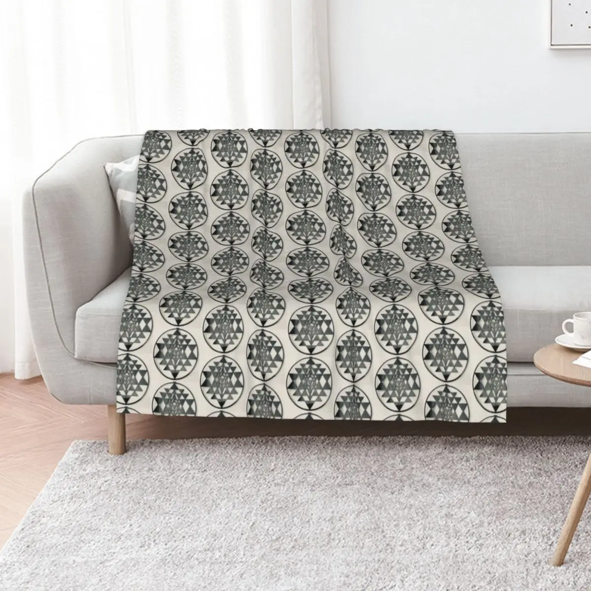Sri Yantra Throw Blanket Durable Warm Blanket for Daily Home Use