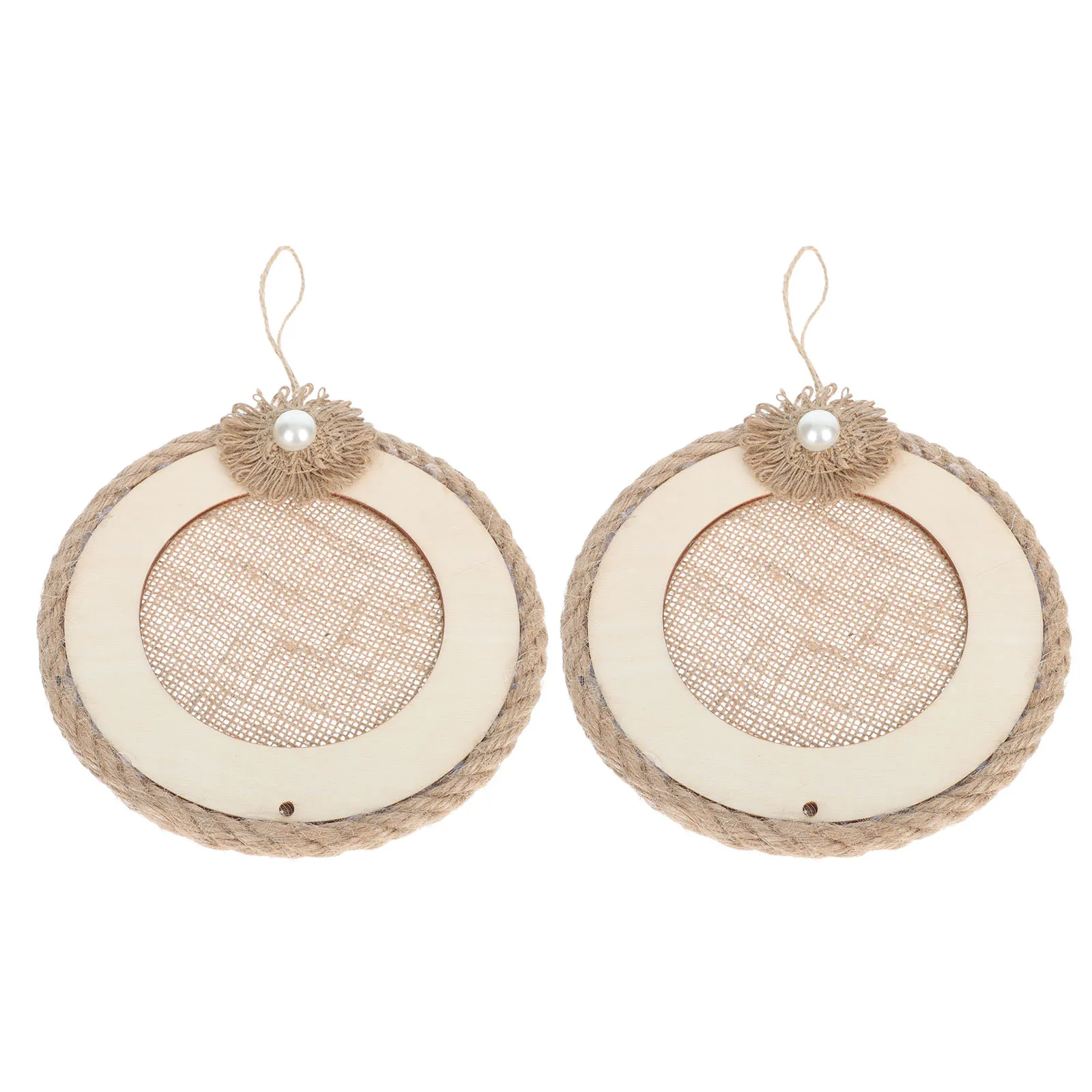 

2 Pcs Chip Linen Wreath Diy Wreath Frame Frame DIY Pendant Home Accessories Christmas Decor Holiday Craft Base