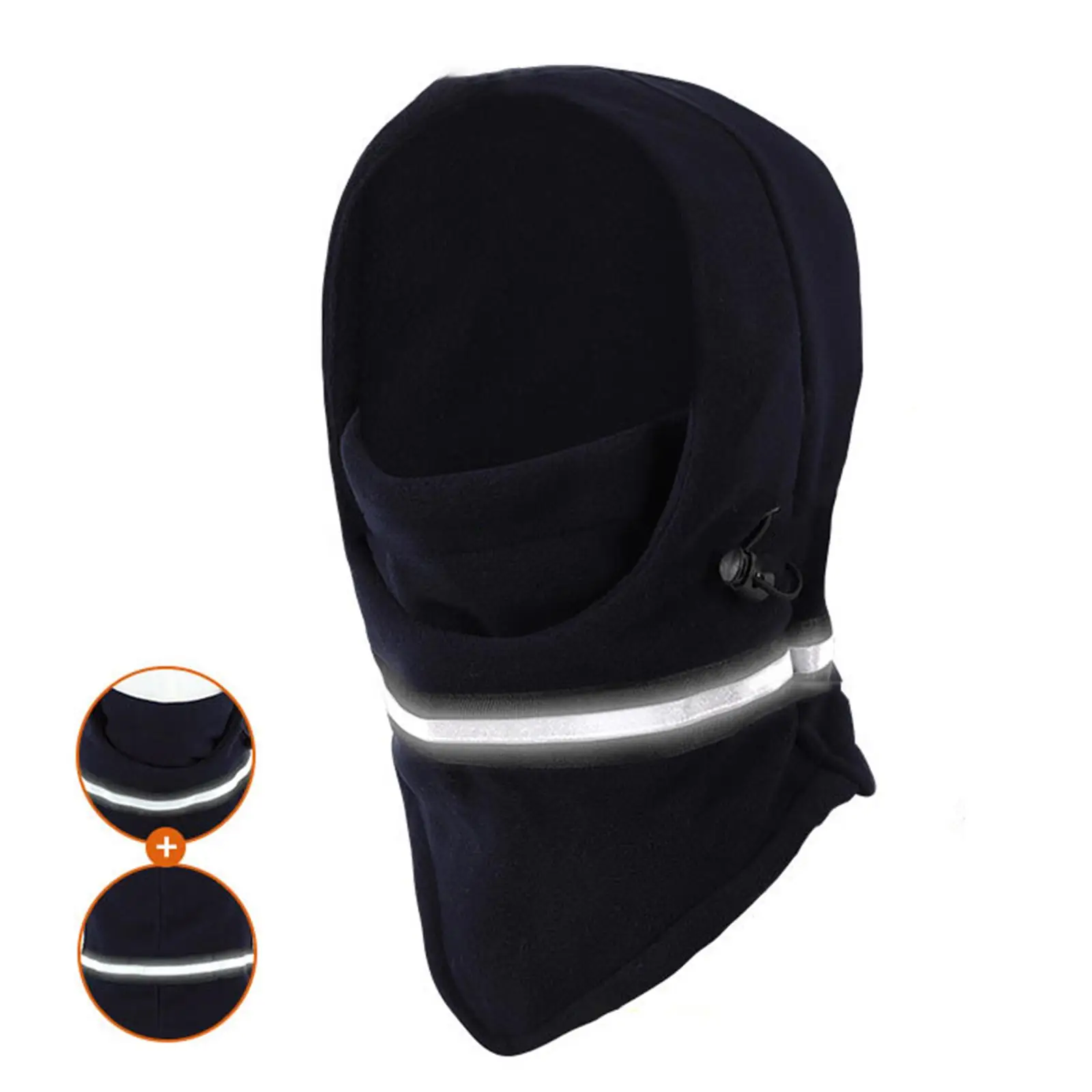 Outdoor Sports Balaclava Winter Warm Hat Fleece Neck Warmer Reflective Safety Stripe Lightweight for Hiking Biking Skiing