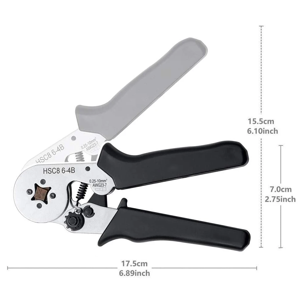 HSC8 6-4B Ferrule Crimping Tool,Wire Crimper Pliers Terminals Ferrules Connector Sleeves Clamp Tool for Wiring Projects