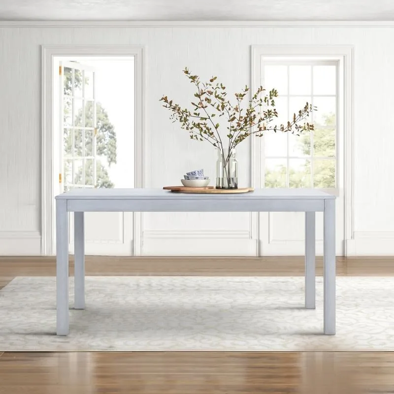 COLAMY Wood Dining Table, Rectangle Wooden Kitchen Table with Square Legs, Farmhouse Dinner Table for Dining Room, Living Rn