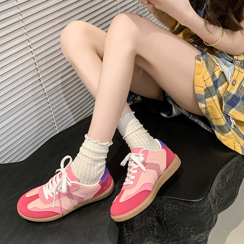 2025 Nuevos zapatos para caminar para mujer, zapatos de skate, zapatillas de deporte para mujer, zapatos casuales con cordones, zapatillas de deporte casuales para correr, Ж Dön Оimedia