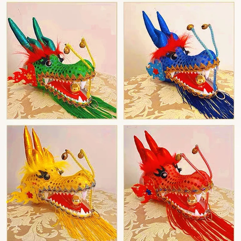 Lightweight Small Dragon in Multiple sizes & Colors with 200g Dragon Head & Rope & Carry Bag Full Ribbon Streamer Stage Prop Set