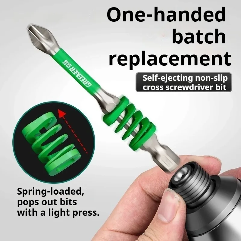Magnetic Anti-Slip Cross Screwdriver Bits Spring-Loaded Impact Resistant Bits Portable Electric Screwdrivers Drills Accessories