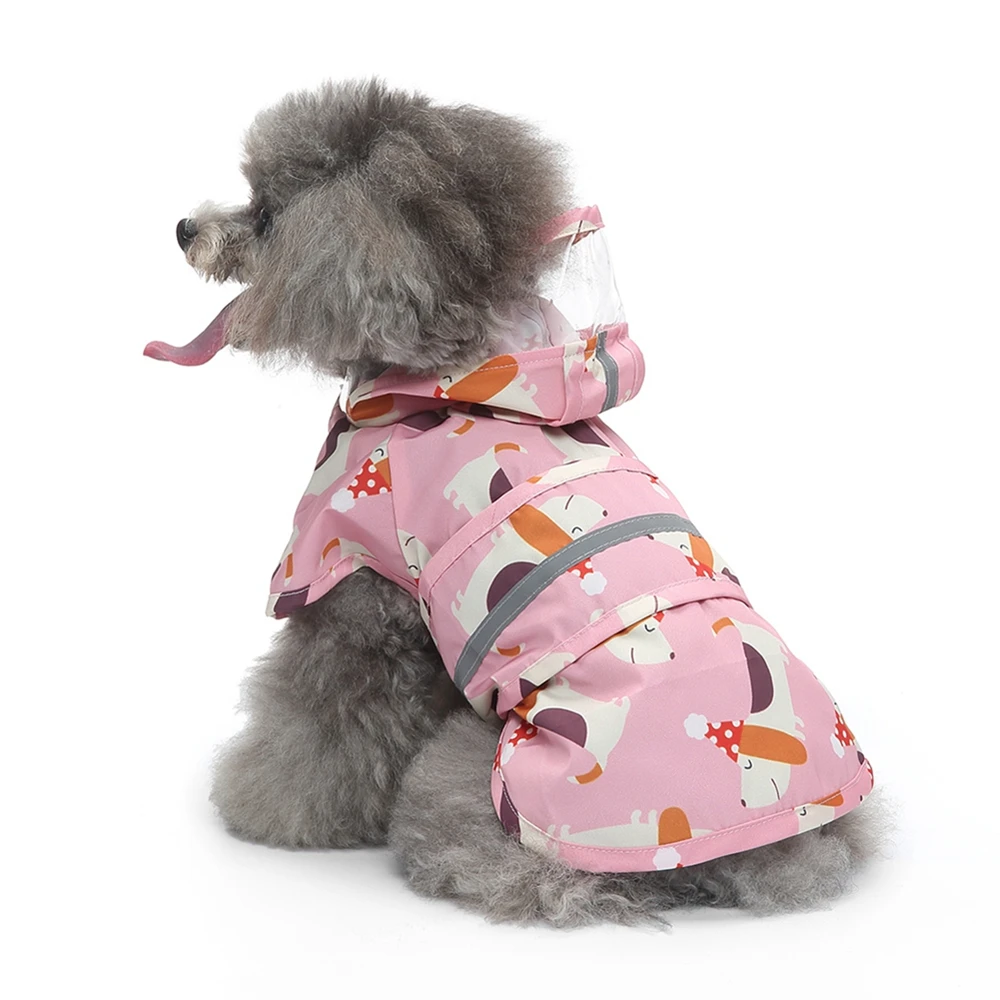 Dog Raincoat Waterproof Pet Clothes For Small Large Dogs Reflective Rain Coat Outdoor Water Resistant Jumpsuit Pet Supplies