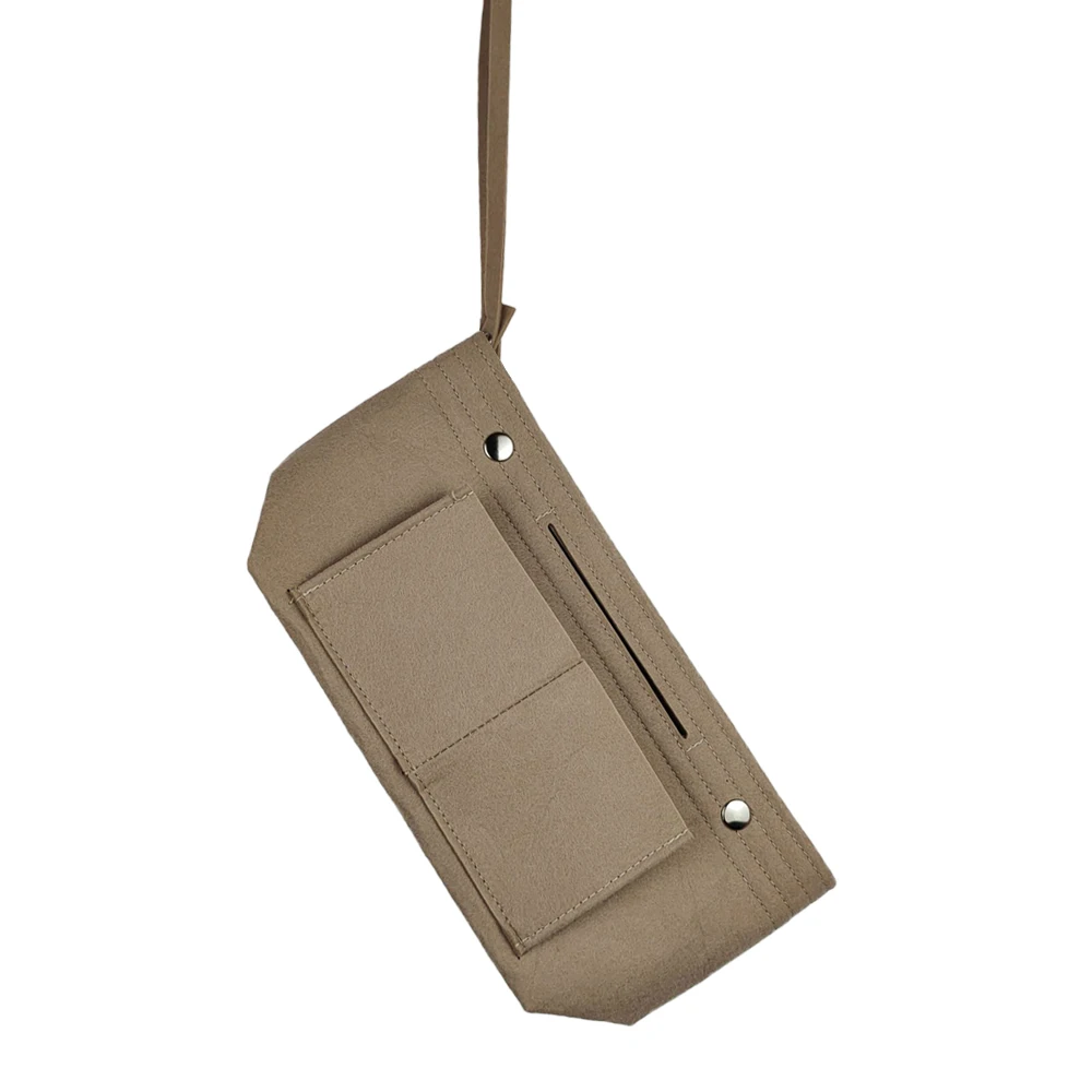 Nouveau Sac à insérer en feutre souple, sacs à cosmétiques rectangulaires de grande capacité, sac en feutre pliable multi-poches, fourre-tout pour vacances à la plage