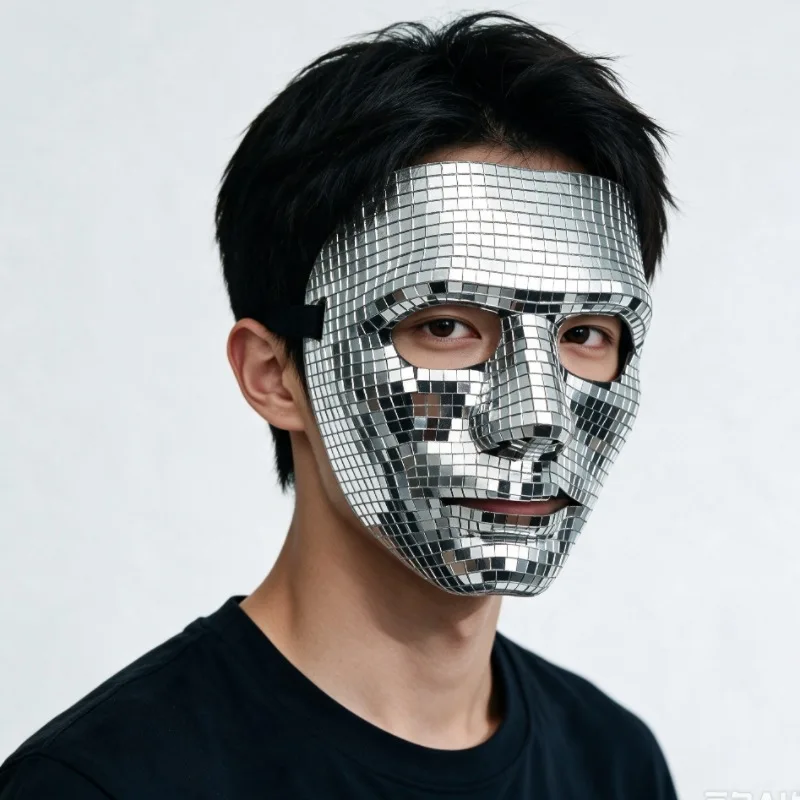 Le Cool Halloween disco mirror reflective full-face mask is suitable for various festival costume props