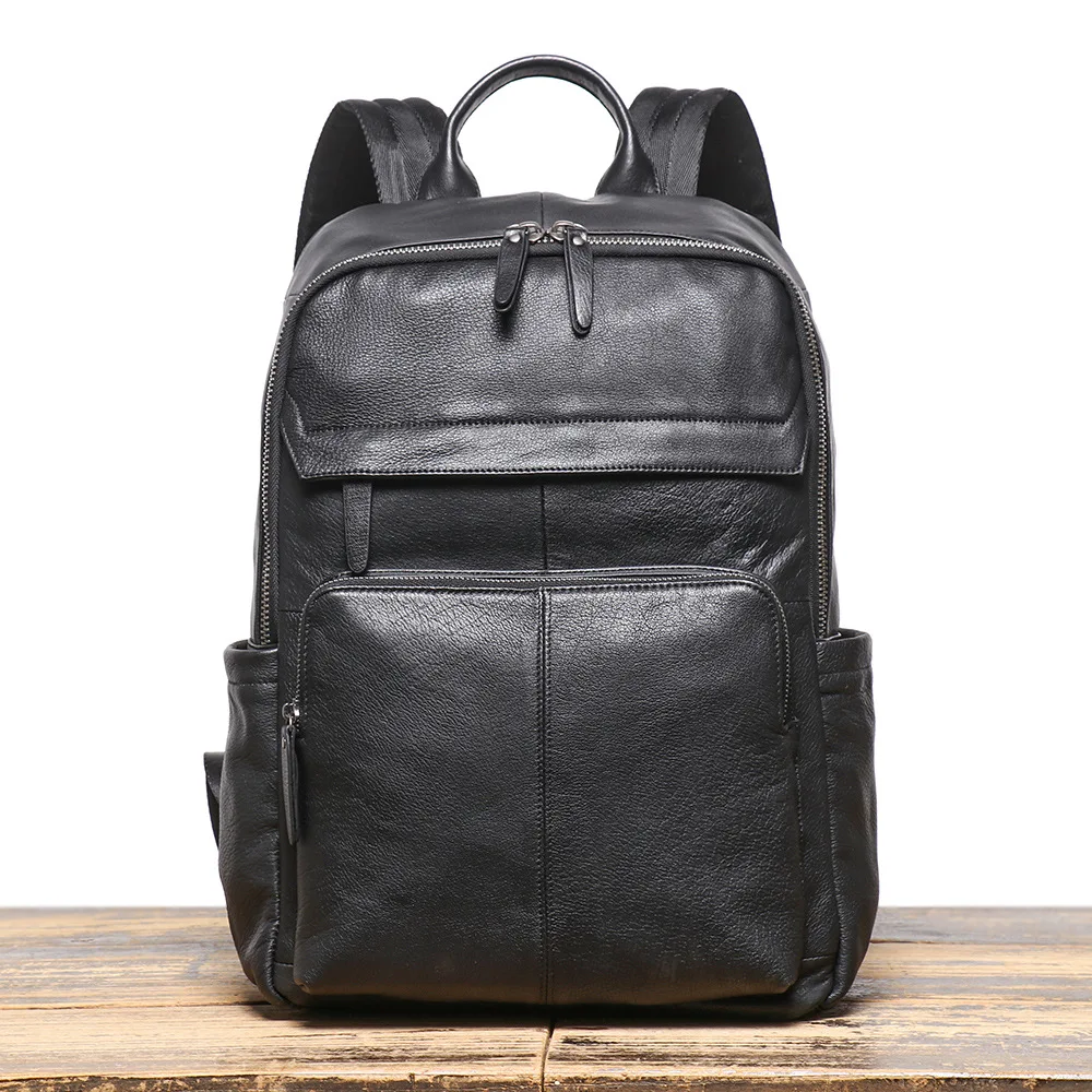 

Genuine Leather Men's Backpack with Large Capacity for Travel and Business Trip