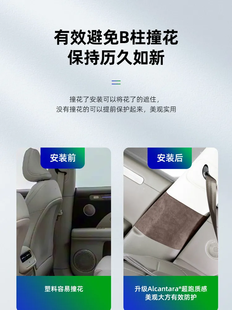For Zhiji Ls6 2026 Alcantara B-pillar Anti-collision Decorative Sticker