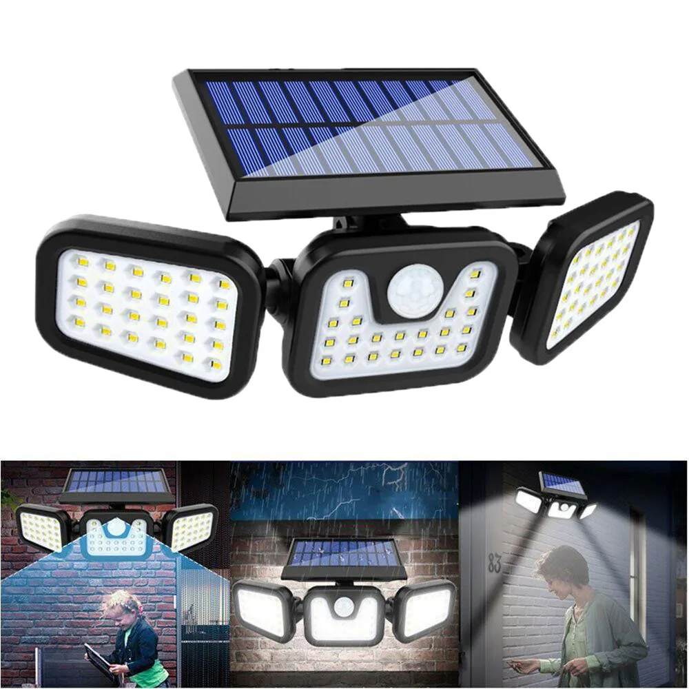 

Solar Wall Light LED Three Head Rotatable Split Body Integrated Outdoor Waterproof Human Sensing Courtyard Street Light