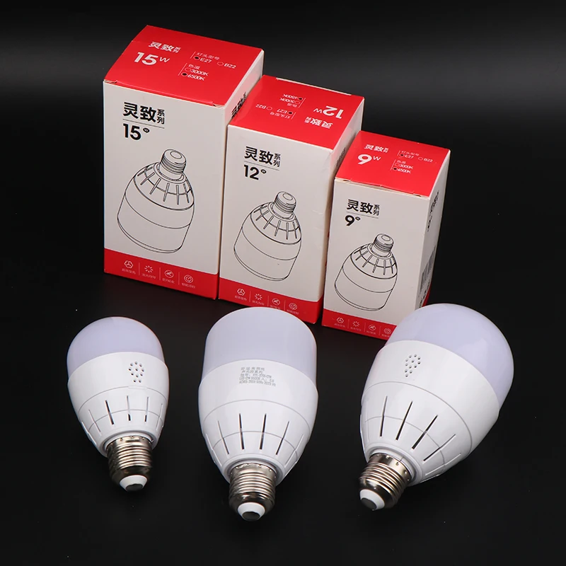 1 Piece 7W 9W 12W 15W LED Motion Sensor Lamp E27 Universal Bulb Smart Sensor For Home Sound And Light Control Sensing Bulb Lamp