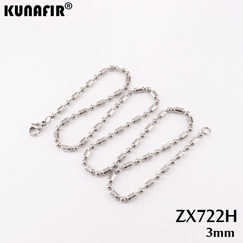 KUNAFIR Welding Bamboo Joint Chains Ball Necklace Stainless Steel Fashion Jewelry Man Male ZX011H