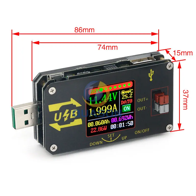 Imagem -03 - Conversor Digital por Usb dc Módulo de Energia cc cv 0.630v 5v 9v 12v 24v 2a 15w Ajustável para Desktop e Fonte de Alimentação