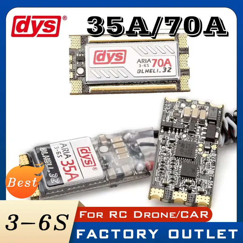 

DYS ARIA BL 35A AM 70A BL 70A ESC BLheli_S Бесщеточный ESC Поддержка Dshot600 Dshot300 Для FPV Racing Quadcopter Версия для пайки